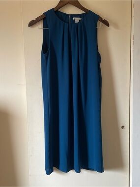 H&M Teal Blue Sleeveless Shift Dress